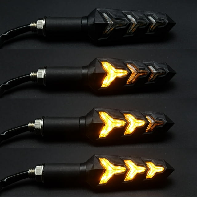 4PCS Indicadores de motocicleta Colores Luces de señal de giro Indicadores de giro de motocicleta 12V 12 bombillas LED para motocicleta Moto Scooter Quad Cruiser Off Form