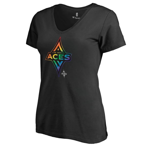 Women's Black Las Vegas Aces Team Pride V-Neck T-Shirt