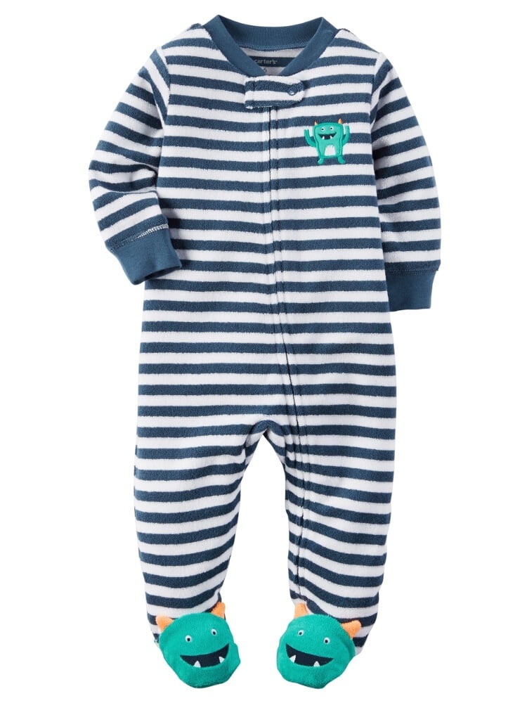 Carters Baby Clothing Outfit Boys Terry ZipUp Sleep & Play Boy Blue