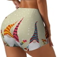 thumbnail image 2 of Xecao Christmas Card With Gnomes Print Workout Shorts for Women Soft Smooth Gym Yoga Scrunch Active Tennis Workout Running Shorts, 2 of 9