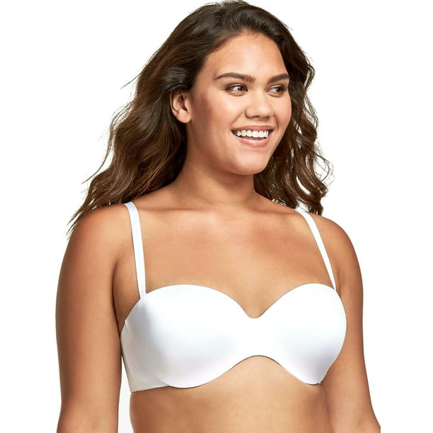 Maidenform Womens Smooth Luxe Extra Coverage Strapless Bra, 36D, White 