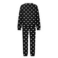 thumbnail image 5 of Elainilye Fashion Sweatsuits for Women Casual Print Long Sleeve Round Neck Sweatshirt Top and Pants Set Two Piece Outfits,Black, 5 of 5