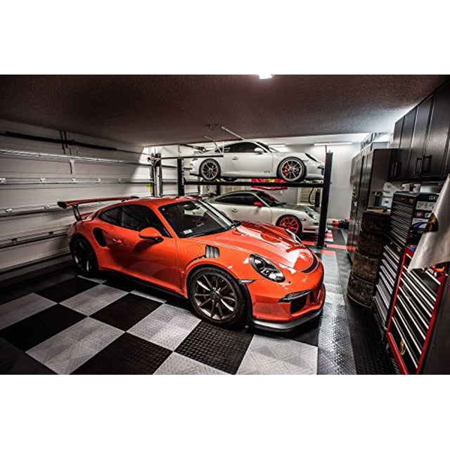 RaceDeck Diamond Plate Design, Durable Interlocking Modular Garage Flooring Tile (12 Pack), Alloy