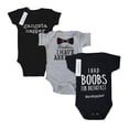 thumbnail image 1 of Amdohai 3 Pcs Barboteuses pour Bébé Impression de Mots Mignons Coton Manches Courtes Cache-Couche Unisexe Vêtements pour Nouveau-Né, 1 of 5