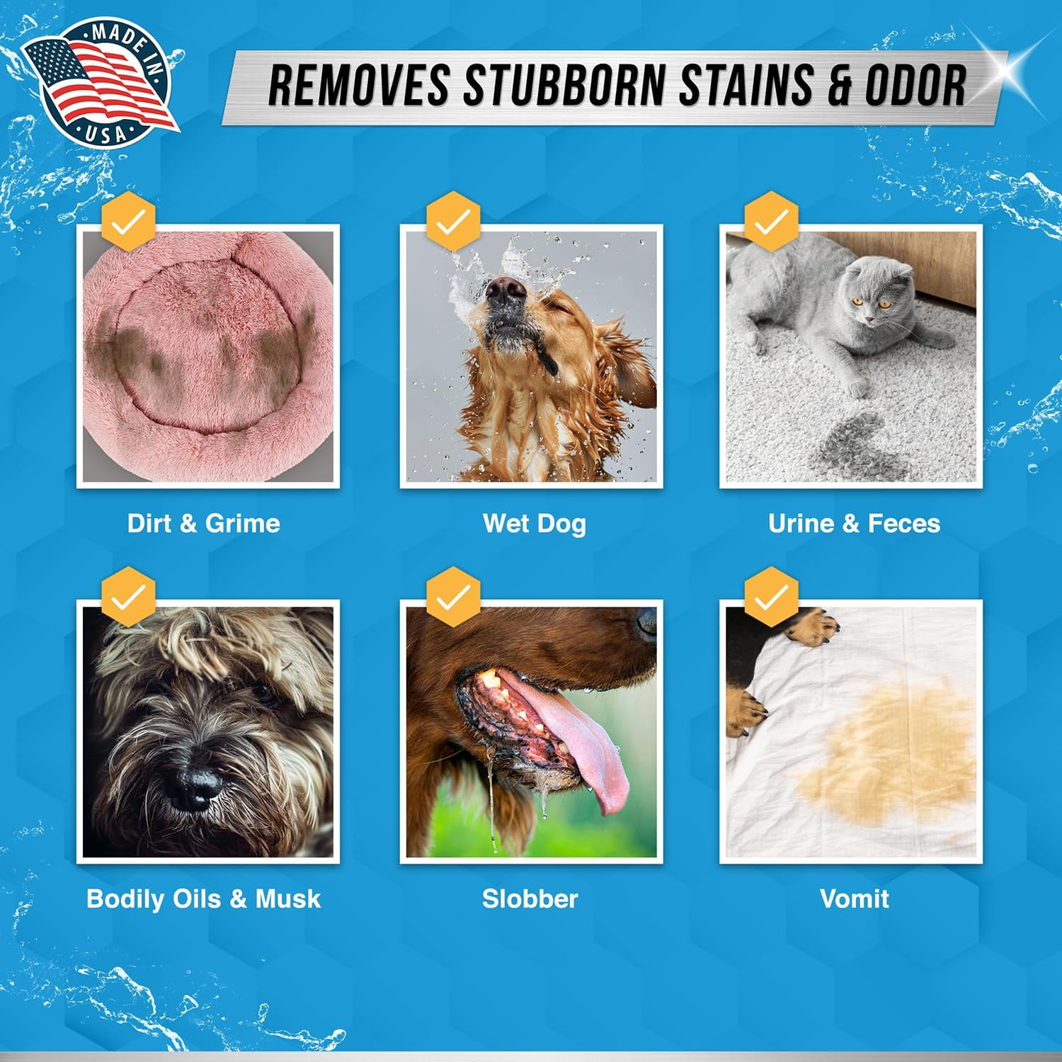 Active Pet Laundry Detergent, Enzyme Based Odor and Stain Lifter for Dog and Cat Bedding, HE Washer Safe, 64 Loads, 1 Pack