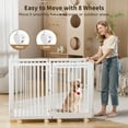 thumbnail image 4 of 30" High Heavy Duty Metal Dog Playpen with 8 Wheels for Puppy and Small Dogs, 6 Panel Metal Dog Crate with Lockable Door, 2 Wooden Bottom Boards, Dog Pen for Indoor/Outdoor Use, 4 of 10