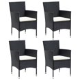thumbnail image 1 of vidaXL Garden Dining Chairs 4 pcs Poly Rattan Black, 1 of 5
