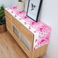 thumbnail image 5 of Pink Christmas Table Runner, White Xmas Tree Snowflakes Pink Balls Cotton Linen Tablecloth Holiday Farmhouse Table Decor for Home,Kitchen,Dining Room,Indoor,Outdoor,13X48 Inches Long, Winter, 5 of 7