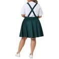 thumbnail image 3 of Agnes Orinda Women's Plus Size St. Patrick's Day Elegant Chic Plaid Overalls Fashionable Midi Skirts 2X Green, 3 of 6