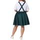 thumbnail image 3 of Overoles elegantes de cuadros para mujeres de tallas grandes Agnes Orinda para el Día de San Patricio, faldas midi de moda 2X verdes, 3 of 6