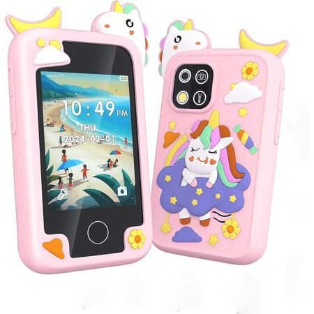 Kids Smart Phone, Touchscreen HD Dual Camera Cell Phone for Kids,2.8" Touchscreen, 20 Games, MP3, Christmas Birthday Gift for Ages 3-10, Toddler Girl Toys