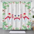 thumbnail image 1 of Festive Christmas Shower Curtain with Snowmen, Snowflakes & Branches - Winter Decor, 1 of 4