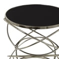 thumbnail image 4 of DecMode 20" x 24" Silver Marble Open Ring Accent Table with Black Marble Top, 1-Piece, 4 of 7