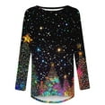 thumbnail image 3 of Craaazy Sweatshirts For Women Christmas Round Neck Shirts Christmas Trees With Lights Printed Shirts Casual Long Sleeve Pullover Gifts, 3 of 5