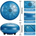 thumbnail image 4 of Tambor PUJONI de acero, 6 pulgadas, 8 notas, con bolsa y mazos, color azul marino, 4 of 9