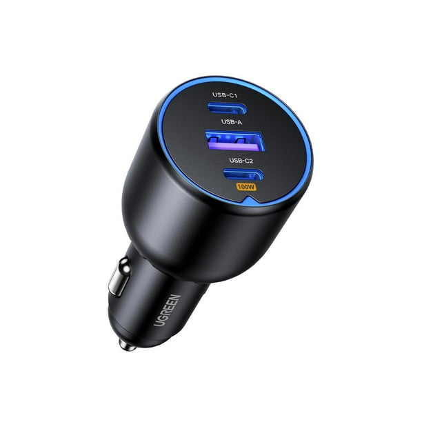 Cargador de Coche USB C UGREEN Negro Carga Rápida para iPhone y Galaxy