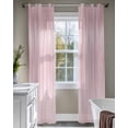 thumbnail image 4 of Pink Sheer Curtains 84 Inch Length 2 Panels Set for Living Room/Bedroom, Modern Abstract Art Ombre Striped Kitchen Curtains with Grommet Semi-Sheer Curtains Drapes Voile Window Treatments 42"x84"x2, 4 of 7