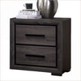 thumbnail image 3 of Gray 2-Drawer Contemporary Nightstand with Black Trim Paper Veneer, 3 of 8