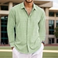 thumbnail image 2 of Men's Linen Shirts Casual Long Sleeve Wrinkle Free Button Down Shirts for Men Loose Fit Beach Summer Wedding Shirt, 2 of 4