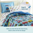 thumbnail image 3 of Wildkin Kids 5 Pc Twin Cotton Bed in a Bag for Boys & Girls (Trains, Planes & Trucks Blue), 3 of 6