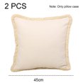 thumbnail image 2 of 2pcs Solid color linen pillow cover-suitable for sofa, bedroom and cycling.-white-45*45cm-white, 2 of 5