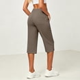 thumbnail image 6 of Aihuaihua Pedal Pushers for Women Summer High Waisted Straight Leg Petite Lightweight Stretch Cropped Trousers Work Golf Capris with Pockets, 6 of 6