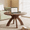 Walnut, variant on Round Coffee Table, 31.5 Inch Walnut Finish MDF Coffee Table with Curved Cross Legs, Modern Minimalist Circular Center Table for Living Room, 31.5" Lx31.5" Wx18" H