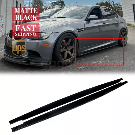For BMW 3 Series E90 E92 E93 M3 05-14 Glossy Black Side Skirt Extension Splitter