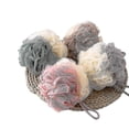 thumbnail image 1 of Paquete de 4 esponjas de baño de lufa con malla de encaje, esponjas de lufa, surtido de esponjas de lufa de baño multicolor para una piel sedosa, espuma de limpieza completa, lujoso accesorio de baño, 1 of 5
