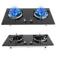 thumbnail image 5 of 2 Burner Gas Stove, 2 Burner Propane Gas Cooktop, LPG Dual Fuel Built-in Gas Stove Top, 5 of 8