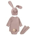 thumbnail image 2 of SDJMa Kids Boys Girls Animal Bunny Baby Romper Long Ear Rabbit Romper Sweatshirt Jumpsuit with Hat and Socks, 2 of 8