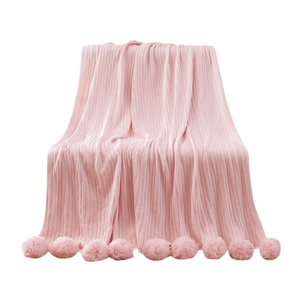 Manta de punto decorativa para regalo, suave, cómoda y cálida, 100 cm x 105 cm Rosa