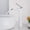 White and chrome, variant on Bathroom Basin Faucet Deck Mounted Chrome High Style Waterfall Sprinkler Hot and Cold Water Tank Mixer Faucet Wash Basin Tap