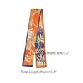 thumbnail image 3 of INSPIRE CHIC Women's Floral Printed Contrast Color Scarf, Skinny Long Hair Ribbon Neck Tie Scarves Neckerchief 95x9cm/37.4x3.5"(LxW) Red-Navy Blue, 3 of 6
