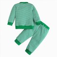 thumbnail image 6 of NOLDARES Toddler Baby Boy Fall Clothes Printed Long Sleeve Pullover Sweatshirt Tops Joggers Pants Set Winter Outfits Size:3-6 M,Green, 6 of 7