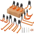 thumbnail image 1 of Ganchos de garaje de 1/12 piezas, dobles, resistentes, con soporte para fregona y escoba, para montaje en pared, para organizar el almacenamiento en el garaje., 1 of 5