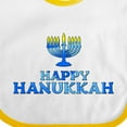 thumbnail image 4 of Inktastic Happy Hanukkah with Menorah Boys or Girls Baby Bib, 4 of 4