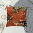 thumbnail image 2 of GOSMITH Throw Pillow Covers Asian Dancing Oriental Cranes Japanese Writing Vintage Geometric Pattern Decorative Pillow Case Home Decor Square Pillowcase for Sofa Couch, 2 of 5