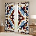 thumbnail image 2 of Manfei Boys Girls Bohemian Aztec Blackout Curtains Set of 2 (52x84 Each),Exotic Style Window Curtains,Black Brown Blue Curtains and Drapes,Microfiber Bedroom Decor, 2 of 6