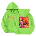 thumbnail image 1 of Moonsky Sudadera con capucha y cordón HUNTRX, estampado de grupo de chicas coreanas, jersey corto, suave y cómodo, top de manga larga para primavera y otoño. Verde fluorescente 140, 1 of 4