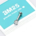 thumbnail image 4 of 14 Karat White Gold OneFit Threadless Prong Set Gem Top Flat Back Stud Labret, 4 of 5