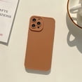 thumbnail image 2 of Compatible with iPhone 13 Case，Simple Cute Solid Color Design Frosted Soft TPU Silicone Anti-Fall Anti-Scratch Slim Shockproof Protective Case for iPhone 13 -Brown, 2 of 8