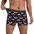 thumbnail image 3 of Men's Boxer Briefs, Blue Pink Red Rose Flowers Soft Comfy Mens Underwear Boxer Briefs Breathable With Widen Waist, 3 of 7