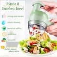 thumbnail image 3 of Juego de cortador de verduras eléctrico de mano 5 en 1 - Picadora de ajo eléctrica Molinillo de alimentos inalámbrico Picadora de verduras Picadora de chile Picadora de cebolla, 3 of 5