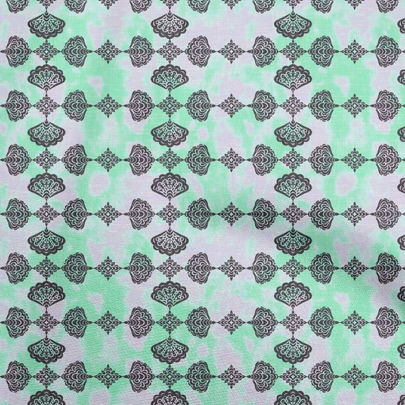 oneOone Polyester Spandex Black Fabric Asian Block With Texture Craft Projects Decor Fabric Printed By The Yard 56 Inch Wide