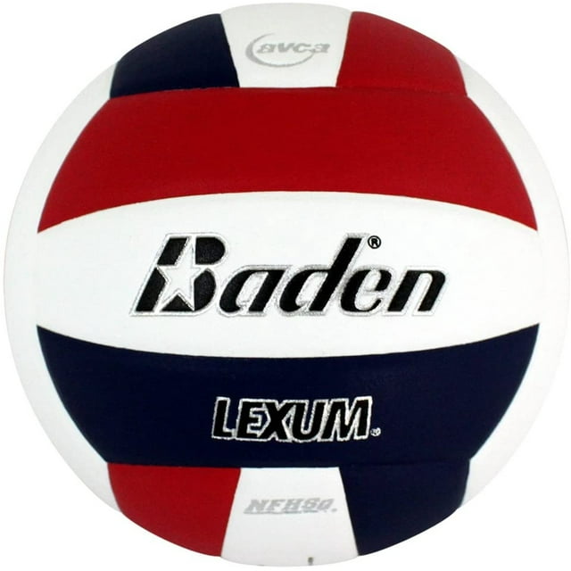 Baden LEXUM Indoor Microfiber Volleyball - Official NFHS Approved Game Ball, Red/White/Navy