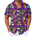thumbnail image 2 of Handshe Men's Shirt, Carnival Print with Button-Down Collar for Party and Casual Wear, 2 of 7