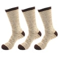 thumbnail image 2 of Women's Vintage Ribbed Style Slouch Boot Cotton Fall Winter Crew Socks - 3 Pairs (Brown), 2 of 6