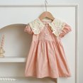 thumbnail image 1 of Vestido de verano de estilo coreano para niña, vestidos de princesa con lazo bordado y cuello de mariposa, mono para bebé, ropa para hermanas, 1 of 6