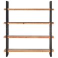 thumbnail image 2 of vidaXL 4-Tier Bookcase 63"x15.7"x70.9" Solid Acacia Wood, 2 of 10